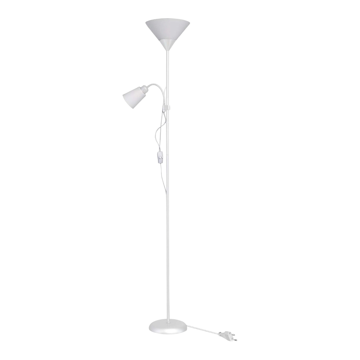 Lampada Da Terra VILI Bianca Con Paralume Regolabile - 159cm, E27 Max 60W Per Salotto