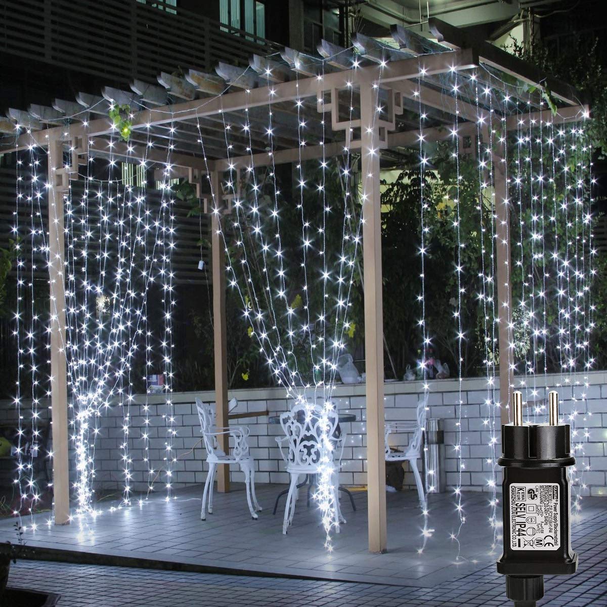 Tenda luminosa prolungabile per esterno 270 Led flash - Bianco Freddo