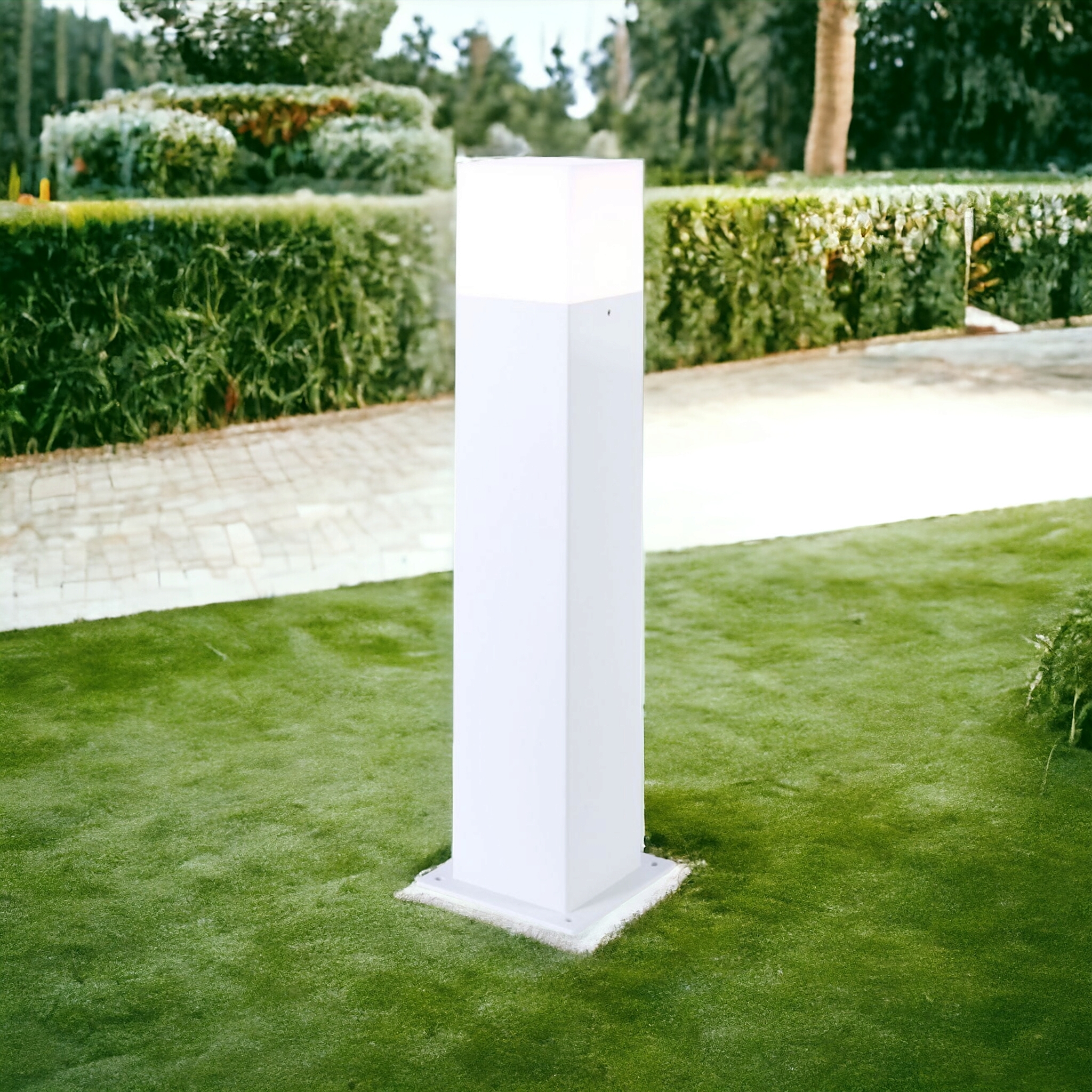 Lampione Da Giardino SIROCO Grigio - Palo H.65cm Con Portalampada E27 IP44 Per Esterno