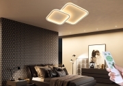 Plafoniera a led da interno moderna a soffitto forma quadrata per camera da letto salone soggiorno solotto cucina 60W bluetooth e telecomando