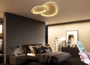 Plafoniera a led da interno moderna a soffitto lampadario per camera da letto salone soggiorno solotto cucina 45W bluetooth