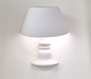 Applique in gesso a parete lampada verniciabile da muro per interno stile moderno lampadina E14 non inclusa a forma di Abat-jour