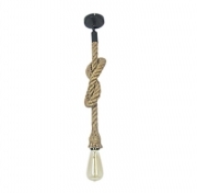 Portalampada E27 lampadario da soffitto in corda di canapa vintage pendente a sospensione 150cm