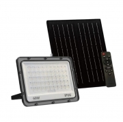 Faro LED da esterno con pannello Solare 60W IP66 con Telecomando Luce Regolabile fredda calda naturale 3000K/4000K/6500K Sensore Crepuscolare