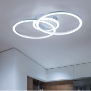 Plafoniera a led interno moderna soffitto tonda lampadario camera da letto salone locali commerciali 42W 2 cerchi Luce fredda