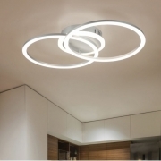 Plafoniera a led interno moderna soffitto tonda lampadario camera da letto salone locali commerciali 42W 2 cerchi Luce naturale