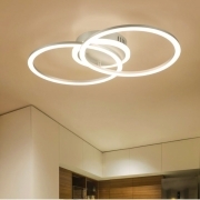Plafoniera a led interno moderna soffitto tonda lampadario camera da letto salone locali commerciali 42W 2 cerchi Luce calda