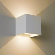 Applique led cubo impermeabile da interno ed esterno lampada da parete a muro 20w 2000 lumen up down bianco moderno luce calda
