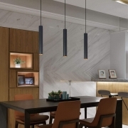 Lampada a sospensione lampadario nero sospeso a soffitto cilindrico da 50 cm a led punto luce 3W luce calda fredda naturale