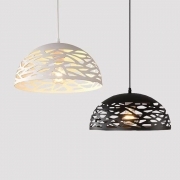 Lampadario da soffitto a sospensione con attacco E27 lampadina non inclusa moderno con paralume traforato
