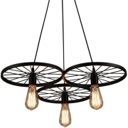 Lampadario da soffitto a sospensione stile industriale vintage per cucina soggiorno salone E27 3 Cerchi