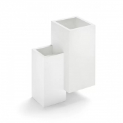 Applique cubo in gesso a parete lampada verniciabile da muro illuminazione per interno stile moderno doppia emissione di luce con attacco g9