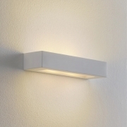Applique in gesso a parete lampada verniciabile da muro illuminazione per interno stile moderno doppa emissione di luce attacco E14 Rettangolare