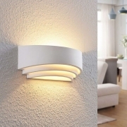 Applique in gesso a parete lampada verniciabile da muro illuminazione per interno stile moderno lampadina r7s non inclusa