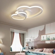 Plafoniera a led da interno moderna a soffitto lampada lampadario adatta per camera da letto salone soggiorno solotto cucina locali commerciali 33W Doppio cuore - Luce calda 3000K