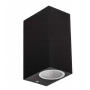 Applique nero da esterno ip65 lampada a parete moderna doppia luce con attacco gu10 biemissione per giardini terrazze balconi