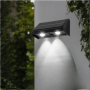 Applique led da esterno ip65 con pannello solare lampada a parete faretto 2 led luce fredda