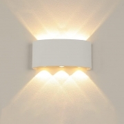 Applique bianco a led da esterno e interno ip45 lampada a parete moderno 18w biemissione luce calda