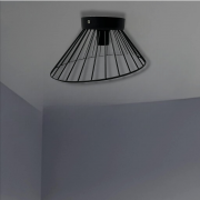 Plafoniera a soffitto con attacco E27 lampadina non inclusa moderno con paralume traforato nero