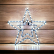 Stella di natale luminosa da esterno e da interno da appendere 50 cm a led 90 luci luce fredda illuminazione natalizia decorazione