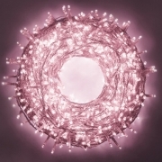 Catena Luminosa Natalizia 500 LED Luce rosa Decorazioni per Albero di Natale 25m IP44
