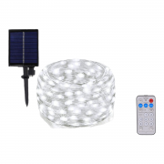 Luci Solari da Esterno 10m 100 LED luce fredda Catena Luminosa Decorativa Per Giardino albero di Natale Patio Cancello Cortile Matrimonio Festa