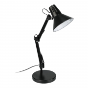 Lampada da Tavolo nera in Metallo con Braccio Pieghevole e Testa Girevole Attacco E27 Base Stabile Morsetto Incluso Ideale per Scrivania