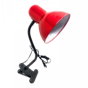 Lampada da Tavolo Rossa in Metallo con Braccio flessibile Testa Girevole e pinza Attacco E27 Ideale per Scrivania lettura studio