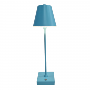 Lampada led da tavolo touch celeste con batteria ricaricabile usb con 3 tonalita di colore dimmerabile