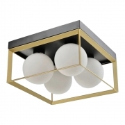 Lampada da Soffitto Plafoniera Moderna Minimalista con 4 sfere in Vetro Opalino Attacco G9 Illuminazione Elegante per Soggiorno Camera da Letto cucina