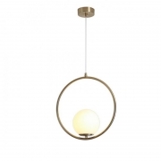 Lampadario moderno a sospensione lampada verticale con 1 sfera e anello con attacco G9