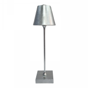 Lampada led da tavolo touch argentata con batteria ricaricabile usb con 3 tonalita di colore dimmerabile