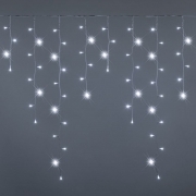 Tenda Luminosa Natalizia professionale 3 metri Stalattiti con 92 LED a Luce Fredda con Flash Bianco Freddo per Interno ed Esterno IP67 prolungabile