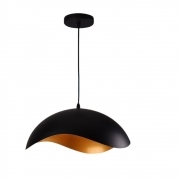 Lampadario nero e dorato Sospeso E27 Moderno a Forma di Conchiglia, Regolabile, Design Minimalista per Cucina, Soggiorno e Camera da Letto