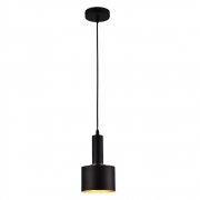 Lampadario Pendente Nero e Dorato, Design Minimal, Attacco E27, Altezza Regolabile, Ideale per Cucina, Sala da Pranzo, Bar e Camere da Letto