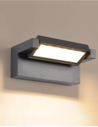 Applique Grigio LED da Esterno 21W IP65, Lampada Orientabile, 1800 Lumen, Alluminio e Vetro - Luce Calda 3000K