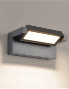 Applique Grigio LED da Esterno 21W IP65, Lampada Orientabile, 1800 Lumen, Alluminio e Vetro - Luce naturale 4000K