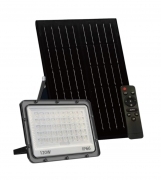 Faro LED da esterno con pannello Solare 120W IP66 con Telecomando Luce Regolabile fredda calda naturale 3000K/4000K/6500K Sensore Crepuscolare