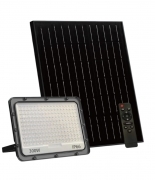 Faro LED da esterno con pannello Solare 300W IP66 con Telecomando Luce Regolabile fredda calda naturale 3000K/4000K/6500K Sensore Crepuscolare