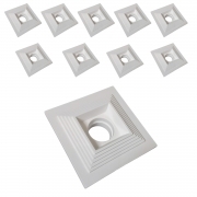Kit 10 Portafaretto da Incasso in Gesso a Scomparsa Quadrato, Compatibile con Lampadine GU10, Foro Incasso 125x125mm, Design Moderno per Illuminazione Interni