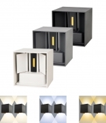APPLIQUE LED DA ESTERNO INTERNO DOPPIA LUCE A PARETE MURO MODERNO IP65 CUBO 12W